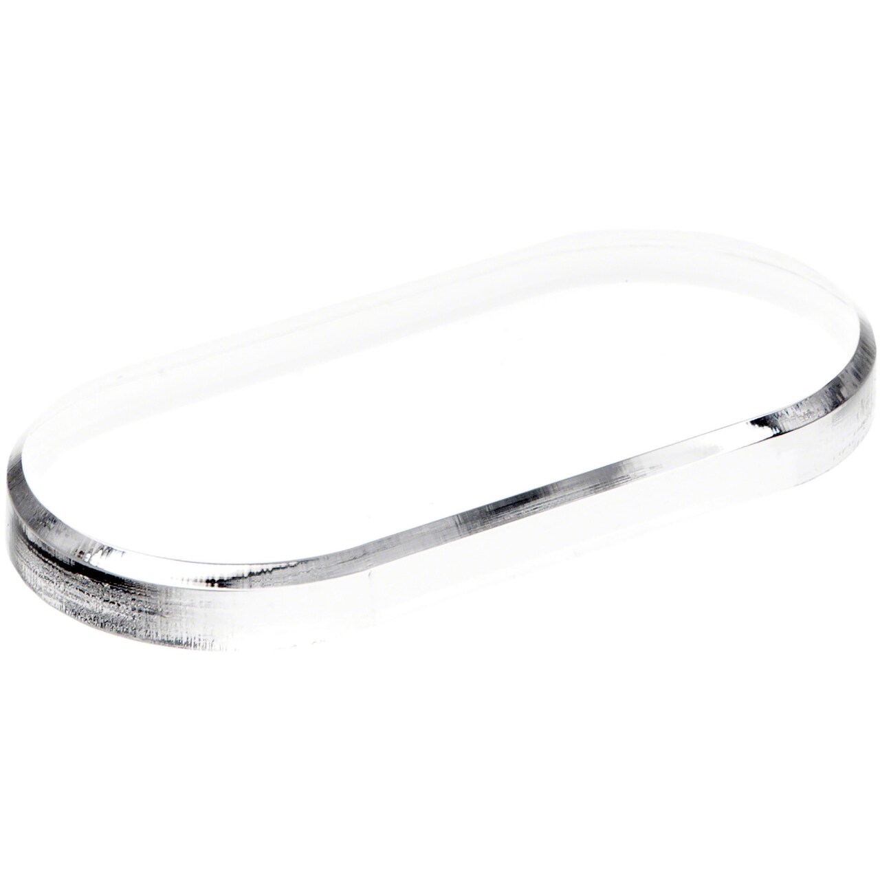 Plymor Clear Acrylic Oval Beveled Display Base, 5" W x 2.5" D x 0.5" H